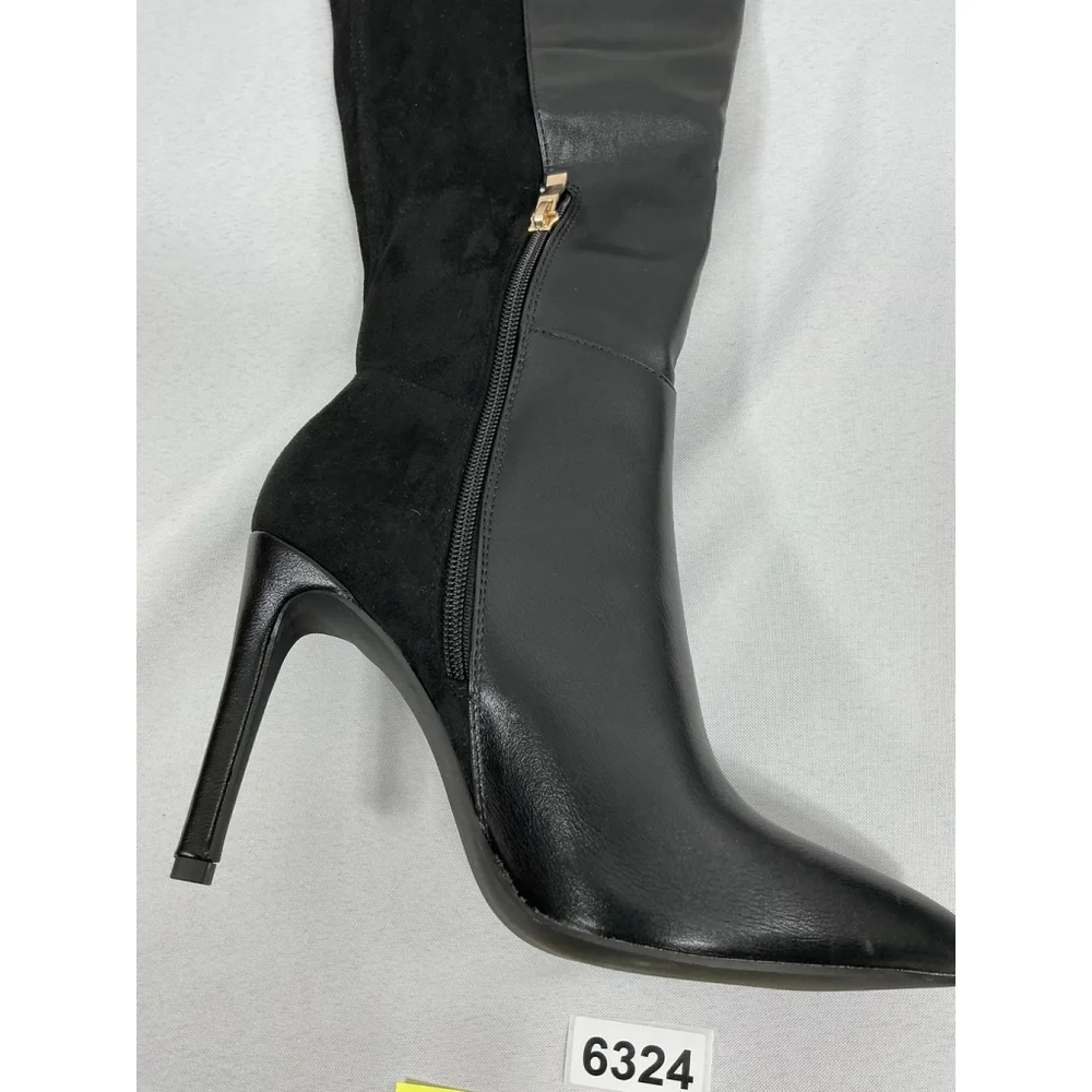 Womans Otk Boots Size 7.5 Black Pointed Toe 1/4 Zip Stiletto NWOT
